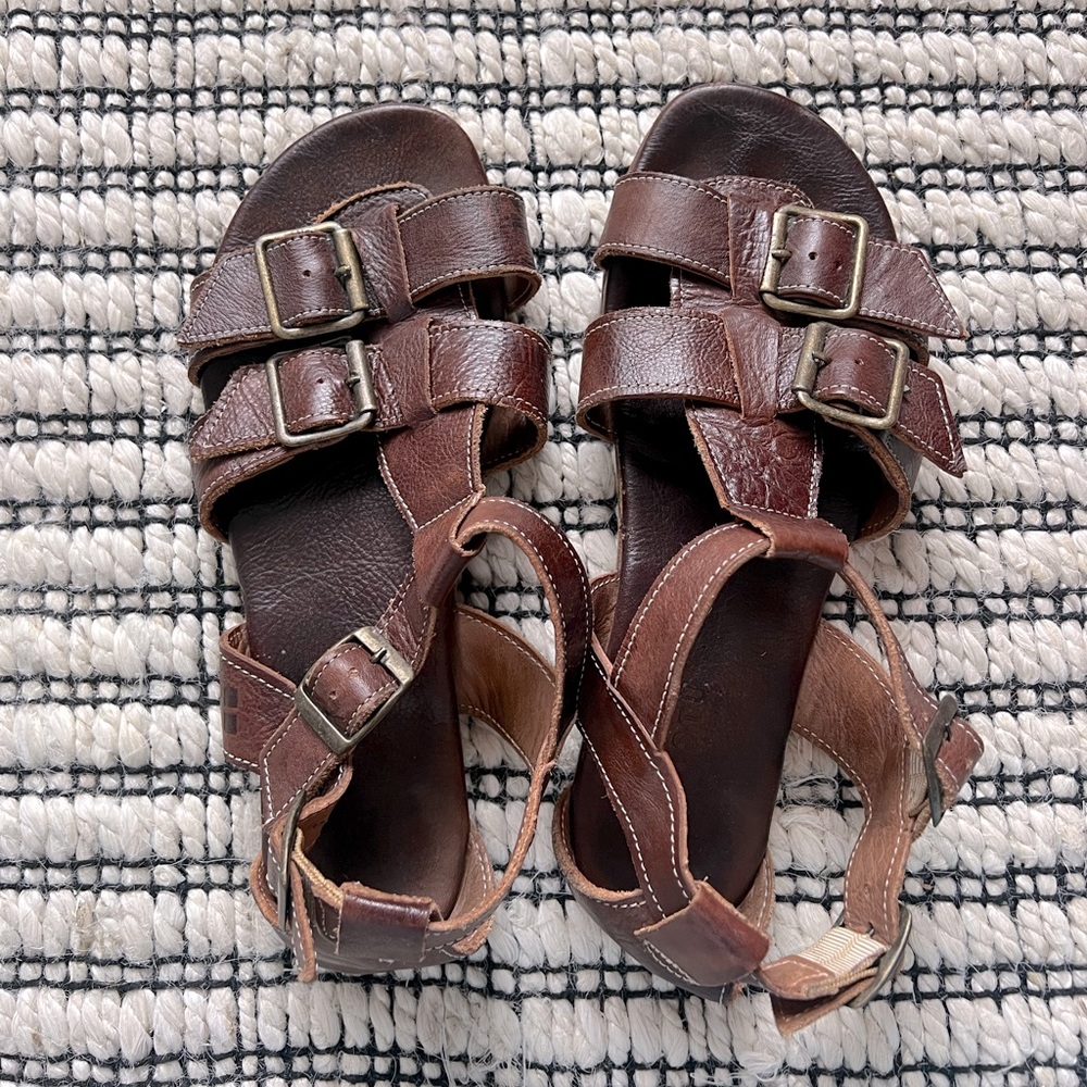 Bed Stu genuine leather sandals. Handmade and hand dyed. Size 9.